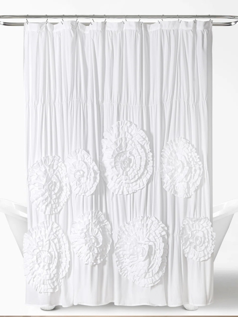 Serena Elegant White Shower Curtain